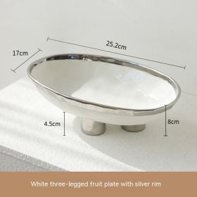 Porcelain Modern Minimalist Creative Handmade Ceramic Three Feet High Foot Fruit Plate