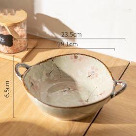 Ceramic Soup Bowl Household Anti-scald Double-ear Bowl