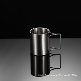 304 Stainless Steel Camping Activity Handle Double-layer Mug