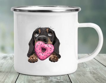 Dachshund Printing Enamelled Cup Mug