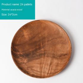 Japanese-style Household Walnut Acacia Mangium Round Dish