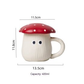 Cartoon Cute Good-looking Red Mushroom Ceramic Tableware Mug Dim Sum Plate Rice Bowl Instant Noodle Bowl Salad Bowl Spoon