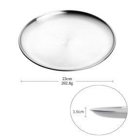 Korean Style Stainless Steel Barbecue Plate Brushed Round Color Fruit Food Plate Tableware