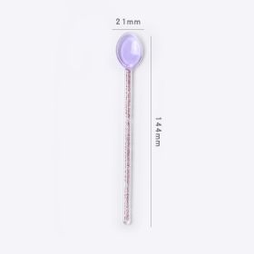 Creative Milk Dessert Spoon Colorful Transparent High Temperature Resistant Glass