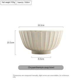 Ceramic Rice Japanese Style Coarse Ceramic Noodle Bowl