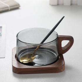 Borosilicate Glass Teacup Color Creative Coffee Milk Coffee Cup With Plate American Latte Cup