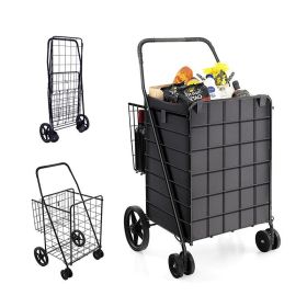 Folding Grocery Cart with Waterproof Liner