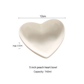 Creative Pure White Ceramic Heart-shaped Plate Bowl Western Cuisine