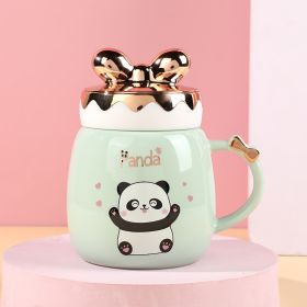 Cartoon Cute Ceramic Cup Printing Mug Color Bow Cup Lid