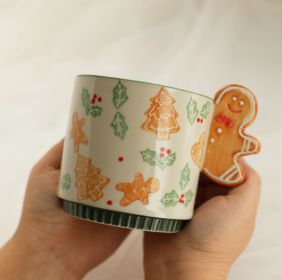 Cinnamon-flavored Christmas Hand-painted Gingerbread Man Ceramic Mug